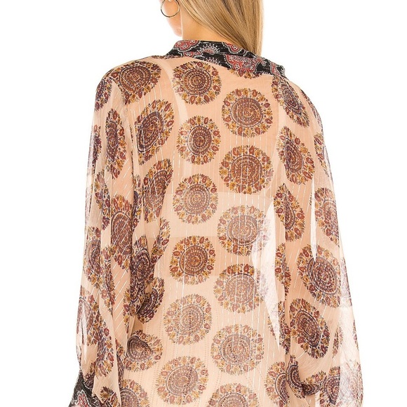 Free People Kantha Shimmer Tie Kimono in Desert Rose | REVOLVE - Picture 2 of 12